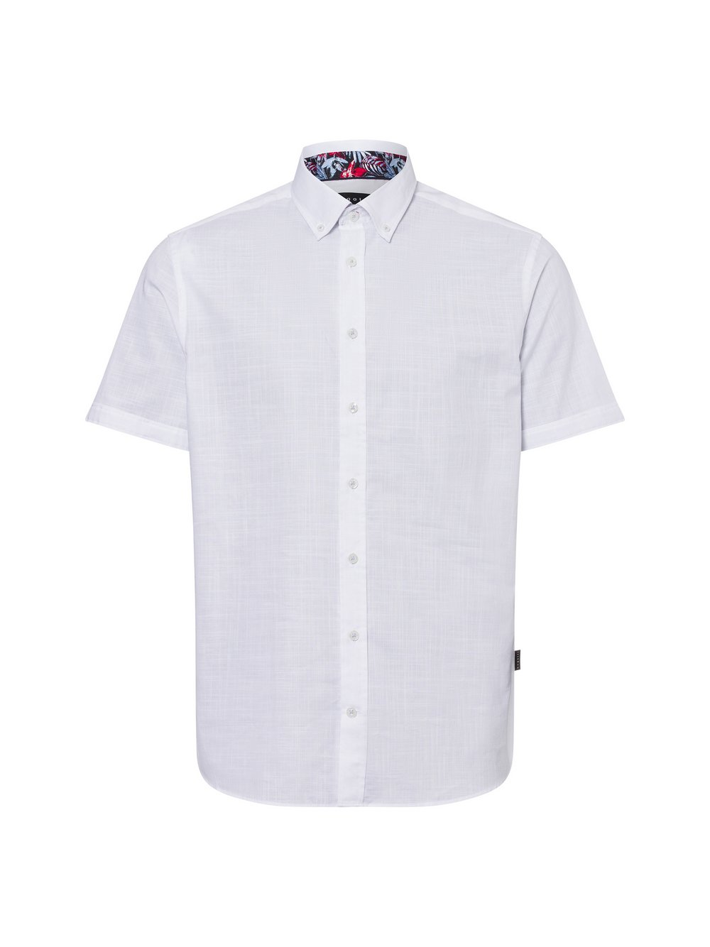 Bugatti Męska koszula casual Mężczyźni Slim Fit Bawełna biały, XXL