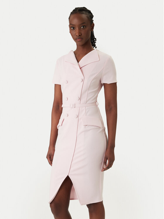 Rinascimento Sukienka koktajlowa CFC0127893003 Różowy Slim Fit