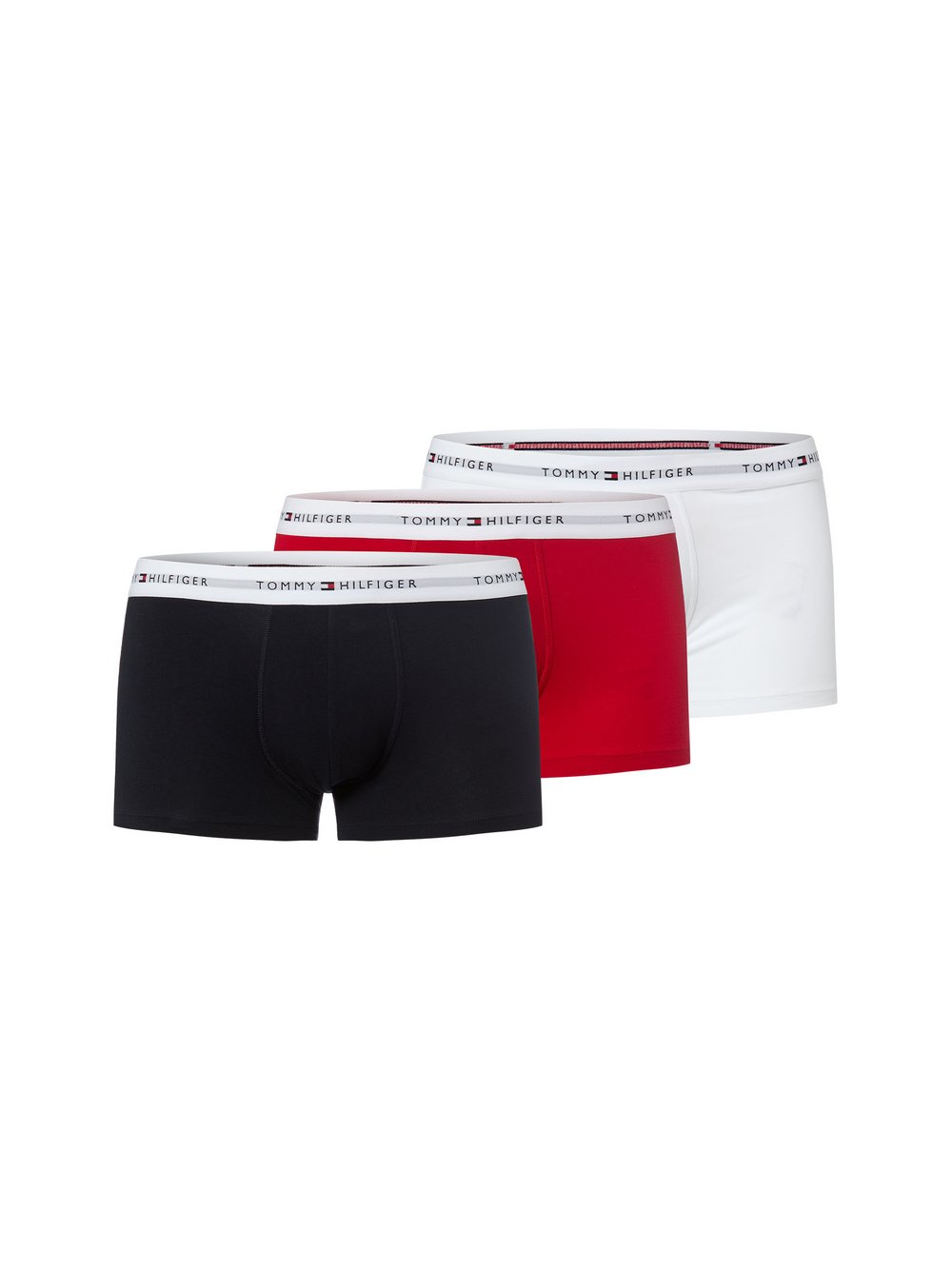 Tommy Hilfiger Męskie kąpielówki w 3-paku Mężczyźni Bawełna niebieski|czerwony|biały, L
