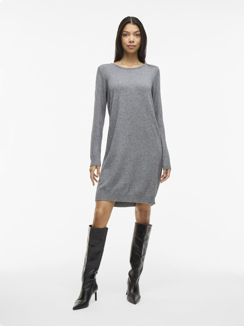 Vila Damska sukienka z dzianiny - VIRil Kobiety szary, XS