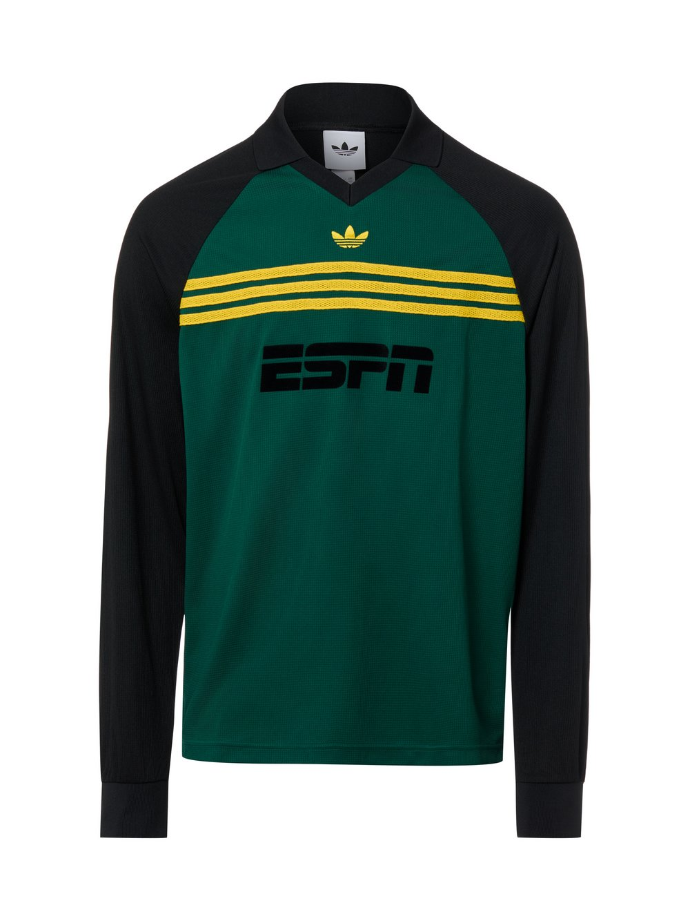 adidas Originals Męska koszula z długim rękawem - klatka piersiowa Mężczyźni Sztuczne włókno zielony|czarny|żółty, L