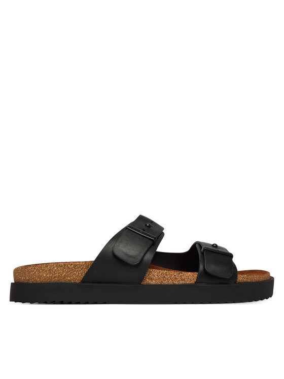 Tommy Hilfiger Klapki Cork Adjustable Lth Sandal FM0FM05754 Czarny