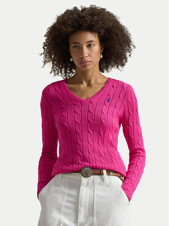 Polo Ralph Lauren Sweter 211971870509 Różowy Slim Fit