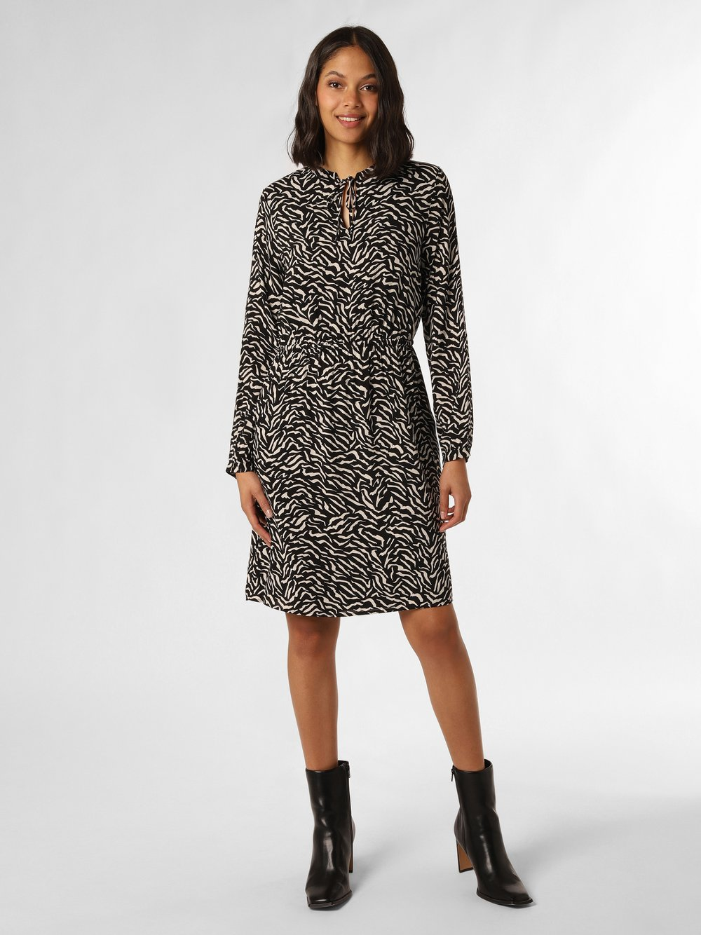 comma casual identity Sukienka damska Kobiety wiskoza czarny, 36