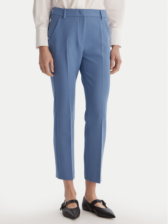 Weekend Max Mara Spodnie materiałowe Rana 2615131021 Błękitny Slim Fit