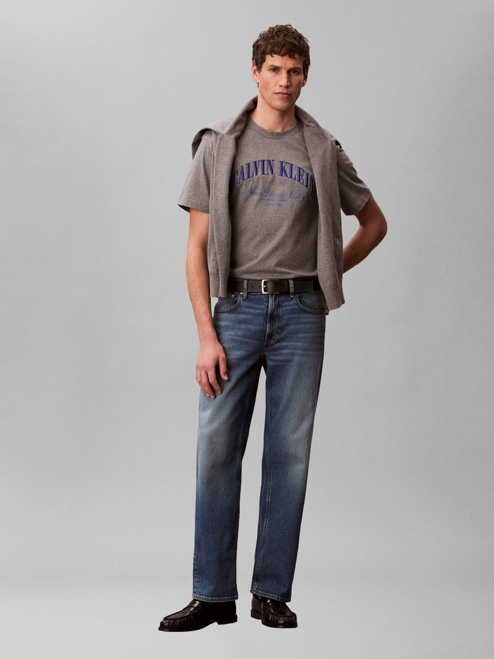 Calvin Klein Jeans Koszulka męska Mężczyźni Bawełna szary, L