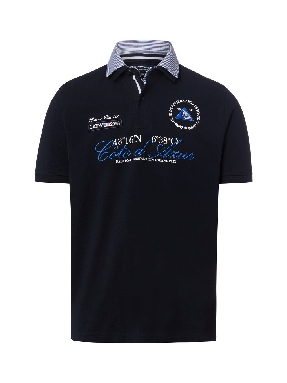 Andrew James Męska koszulka polo Mężczyźni Bawełna niebieski, XL