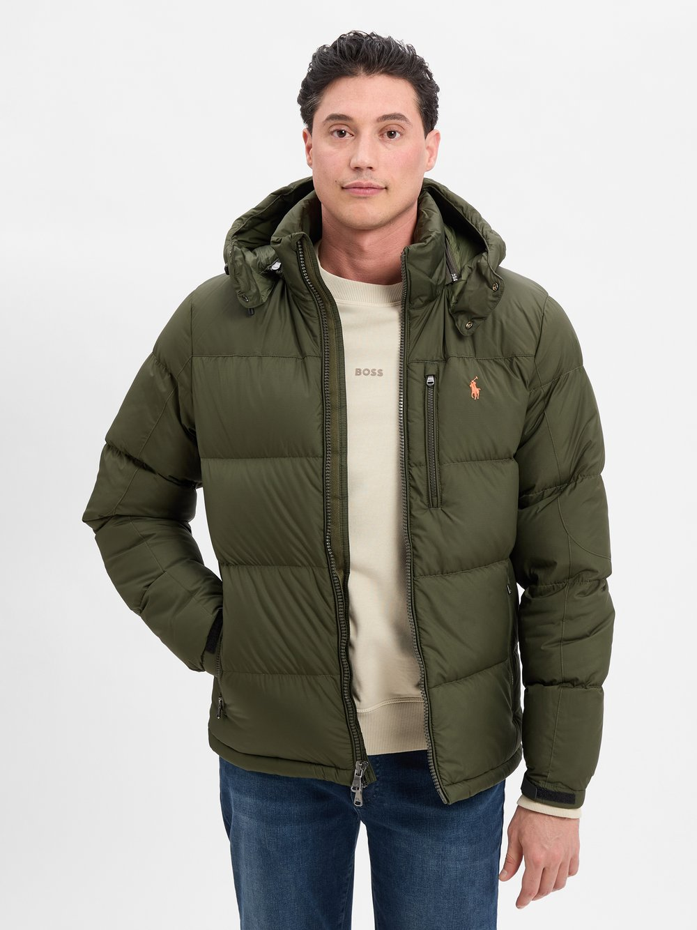 Polo Ralph Lauren Męska pikowana kurtka puchowa Mężczyźni zielony, M