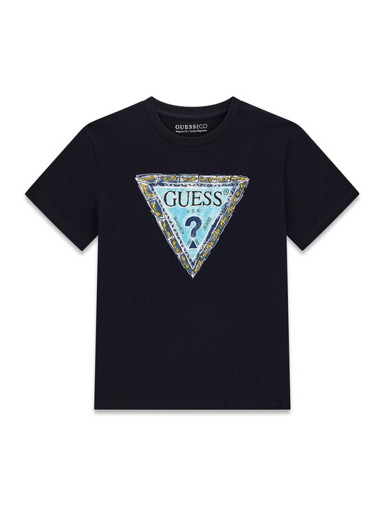 Guess T-Shirt L6GI00 K8HM4 Granatowy Regular Fit
