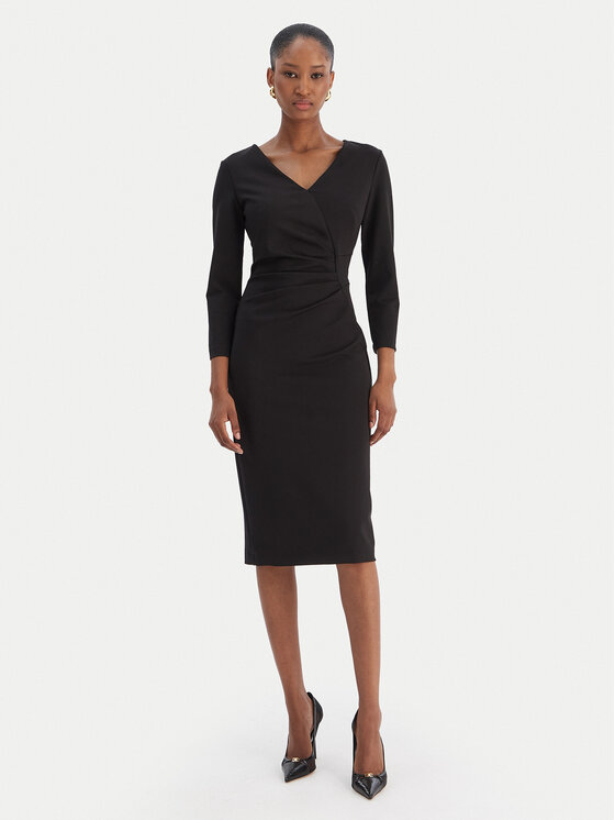 Rinascimento Sukienka koktajlowa CFC0126655003 Czarny Slim Fit