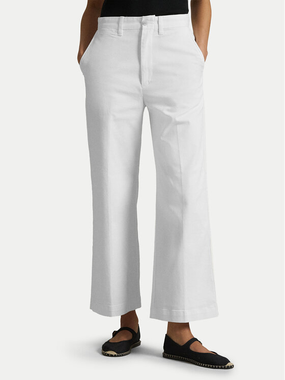 Polo Ralph Lauren Spodnie materiałowe 211873988002 Écru Wide Leg