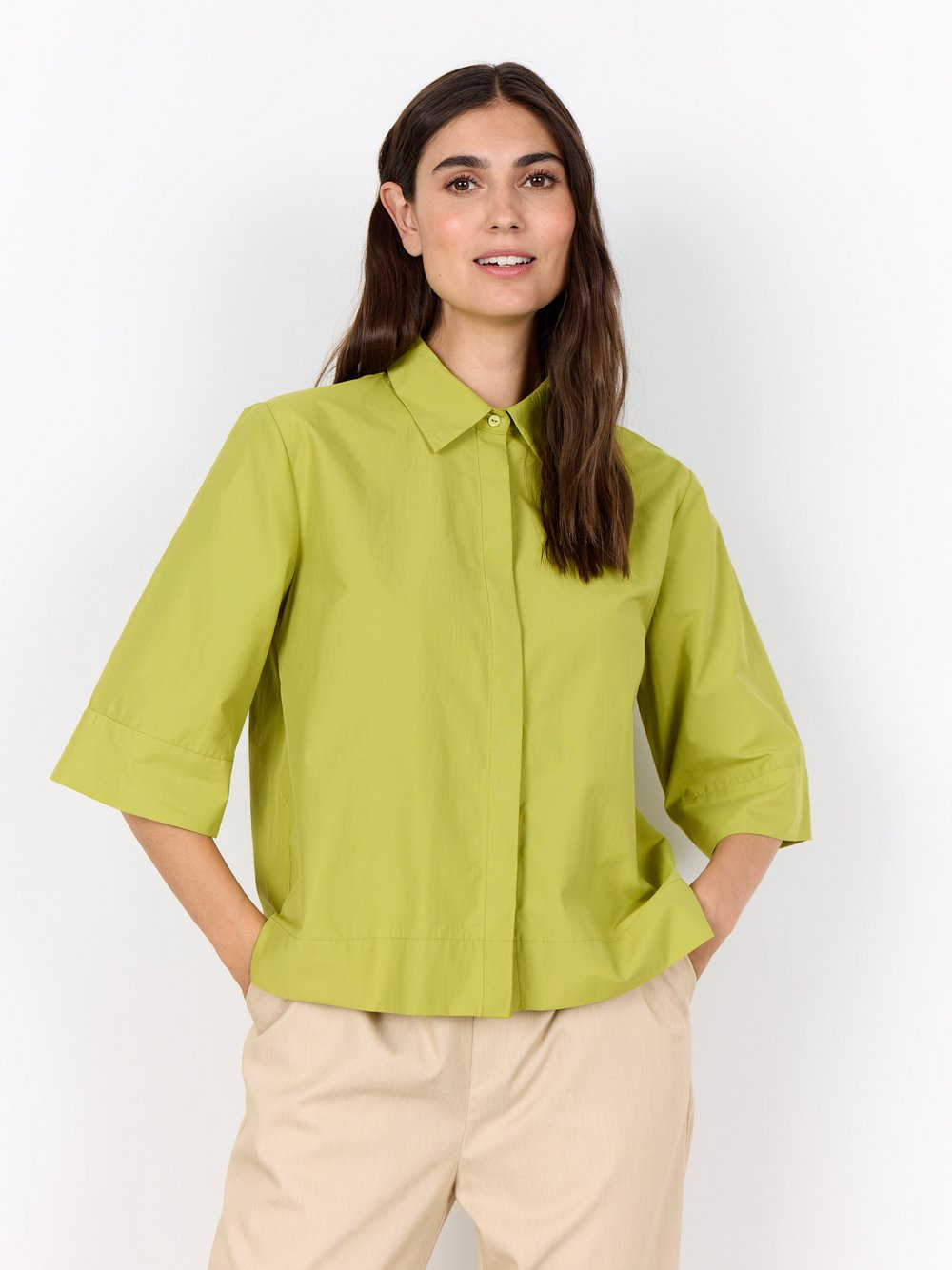 soyaconcept® Damska bluzka koszulowa - SC-Netti Kobiety zielony, S