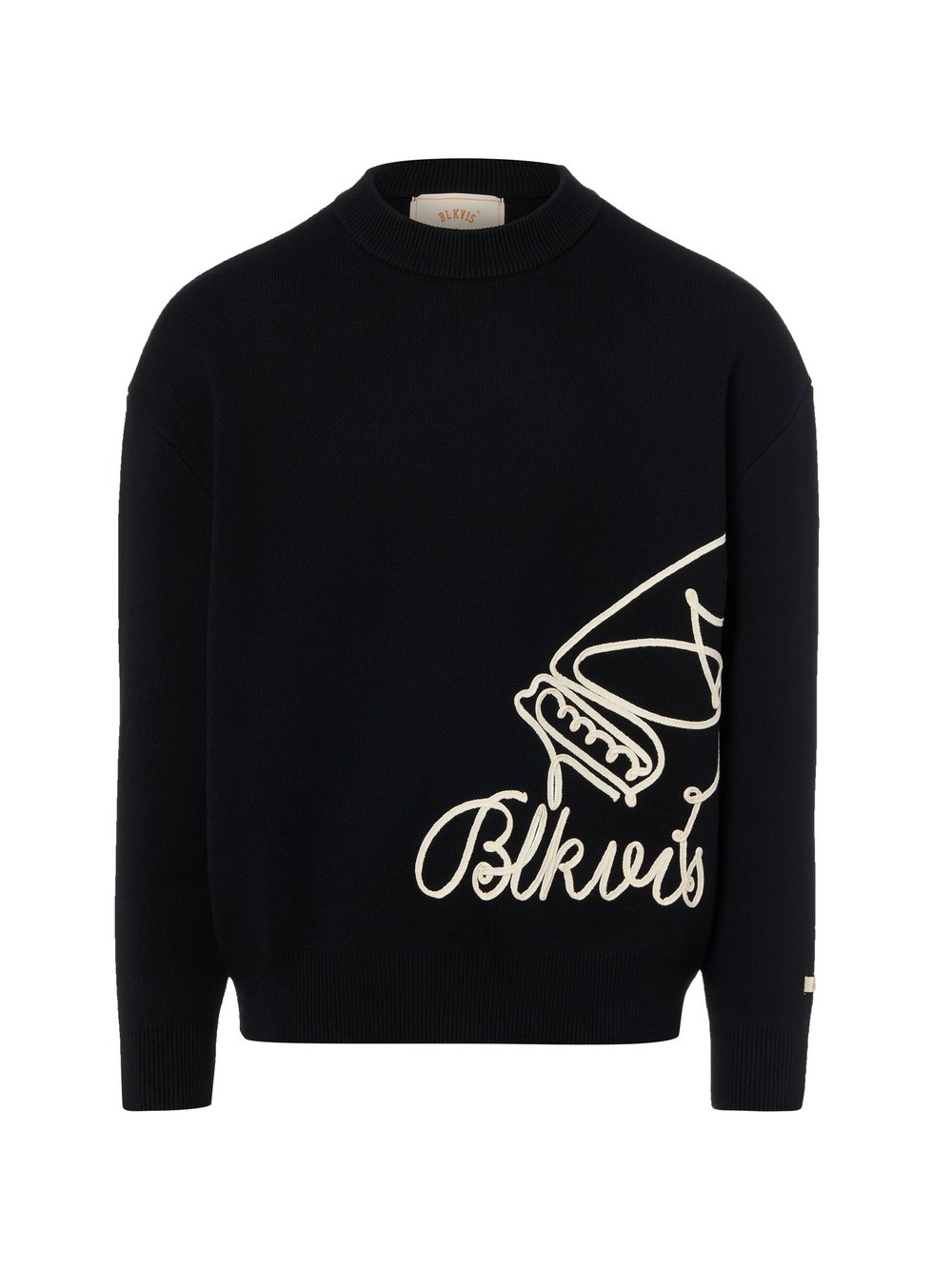BLKVIS Męski sweter Mężczyźni Bawełna czarny, M