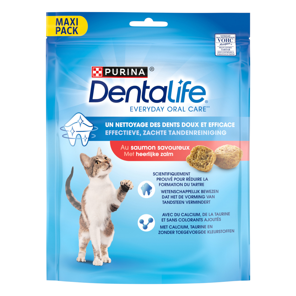 3 + 1 gratis! PURINA Dentalife, przysmak dentystyczny, 4 x 140 g / 32 x 40 g - Łosoś, 4 x 140 g