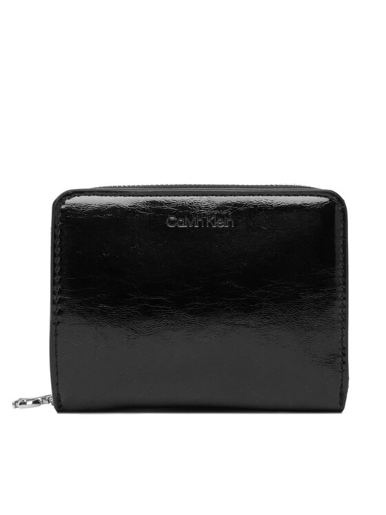 Calvin Klein Portfel Ck Metallic Flap Zip Around LV04F1103G Czarny