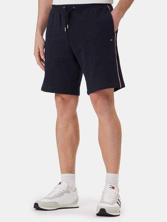 Tommy Hilfiger Szorty sportowe Global Stripe MW0MW42883 Granatowy Regular Fit