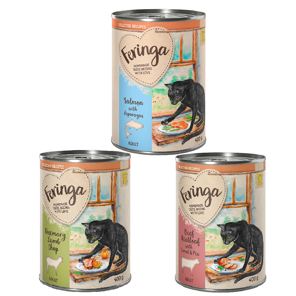 Feringa Selected Recipes, 6 x 400 g - Pakiet mieszany: jagnięcina, wołowina, łosoś