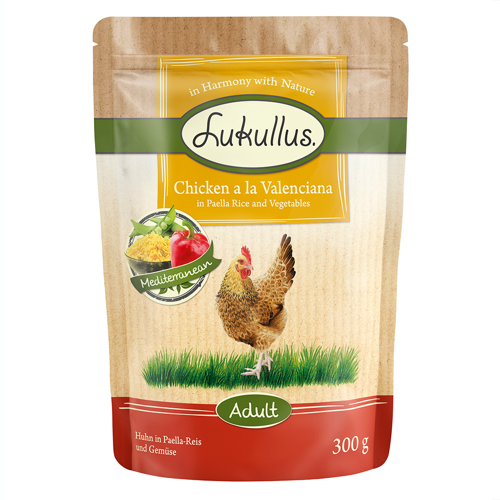 Megapakiet mieszany Lukullus Natural w saszetkach, 48 x 300 g - Pakiet "Valenciana - kurczak w ryżu paella z warzywami"