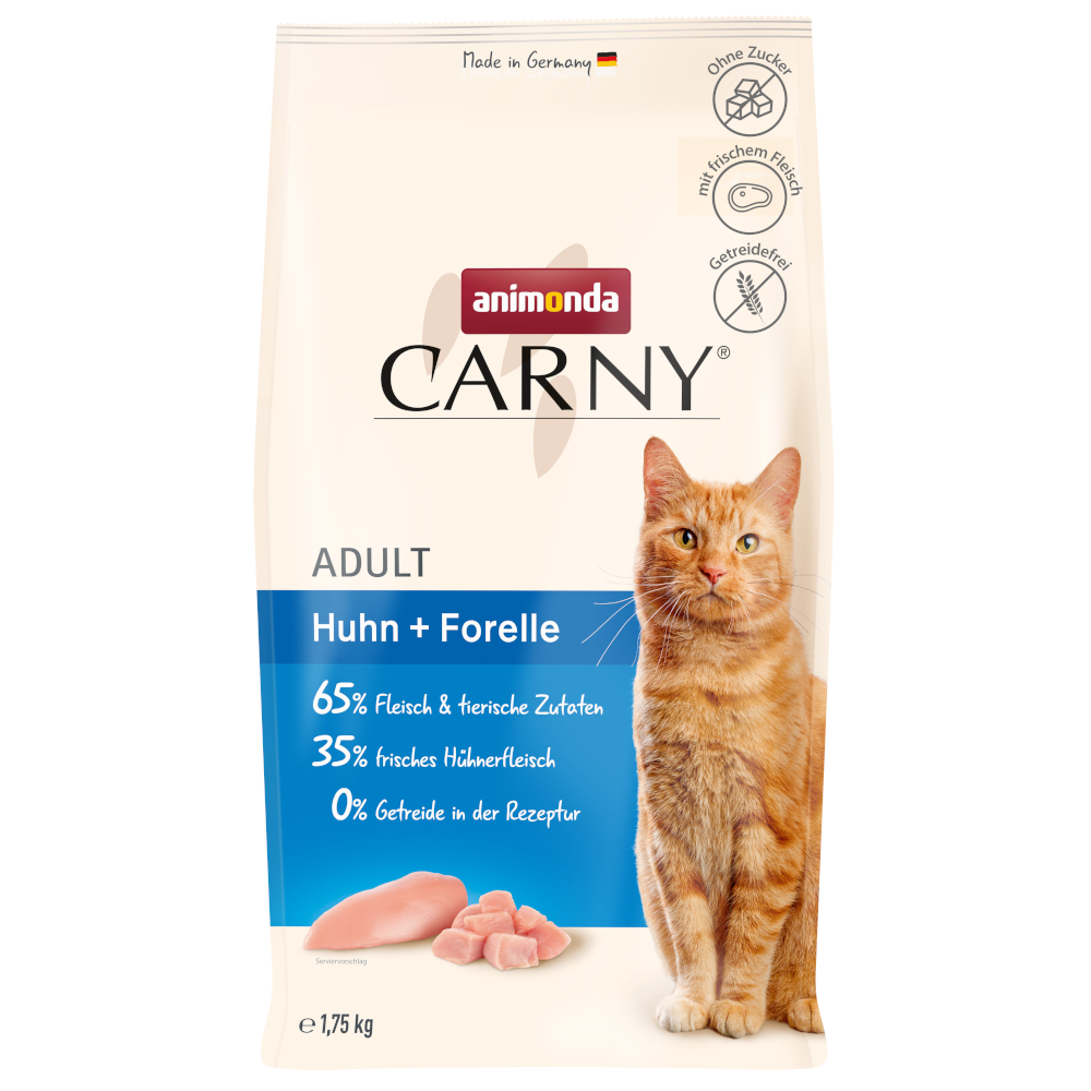 animonda Carny Adult, kurczak z pstrągiem - 3 x 1,75 kg