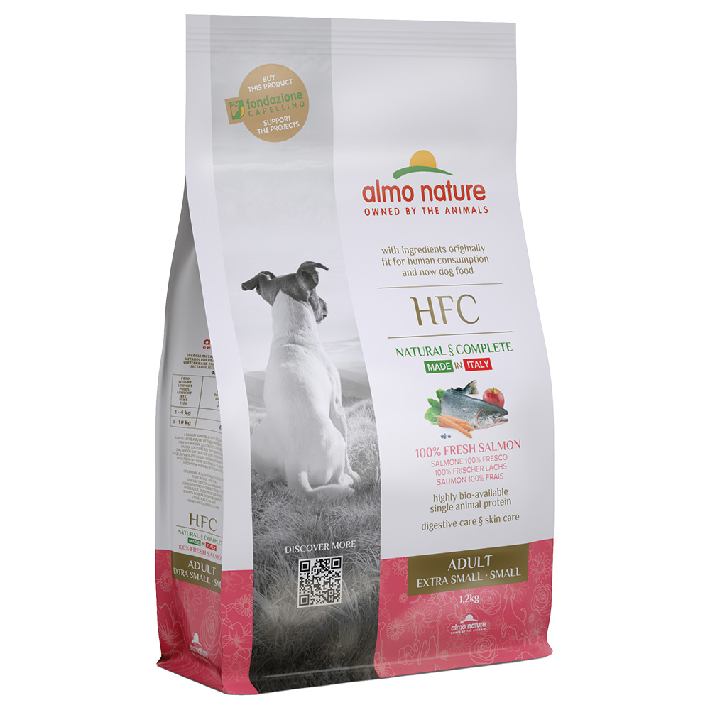 Almo Nature HFC Adult XS-S, łosoś - 2 x 1,2 kg