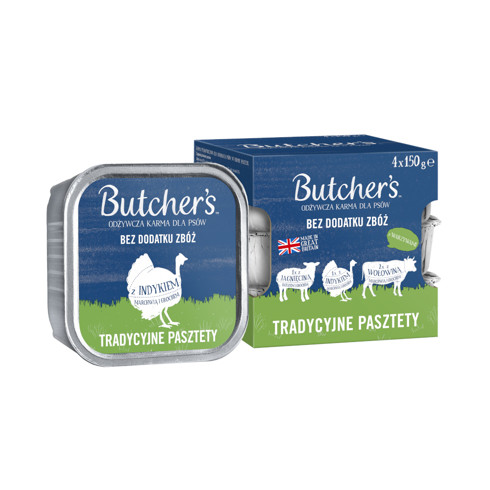Butcher's Original, 24 x 150 g - Pakiet mieszany II: tradycyjne smaki (jagnięcina, indyk, wołowina)
