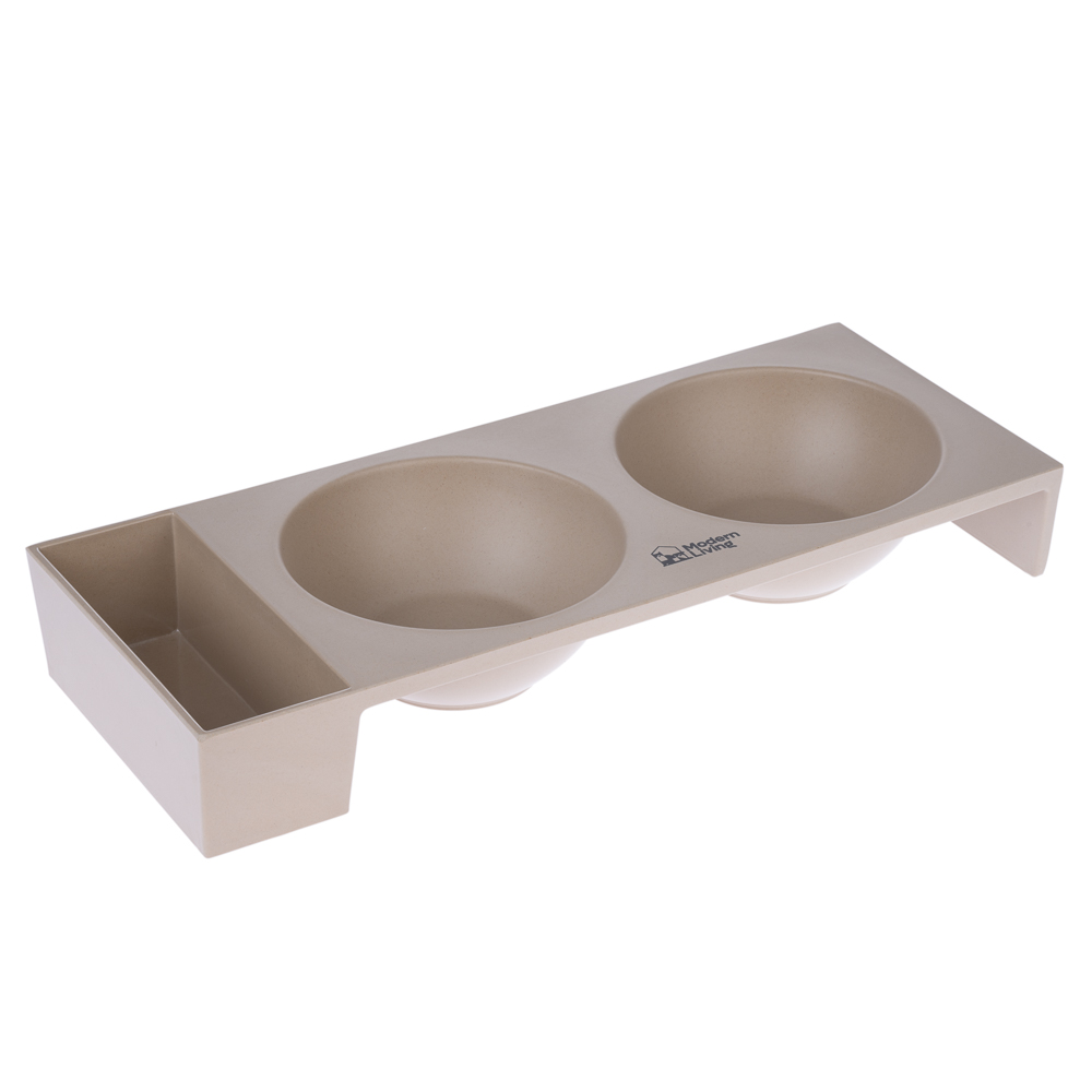 Modern Living podwójna miska Kioto - 2 x 450 ml, dł. x szer. x wys.: ok. 38 x 15 x 5,6 cm