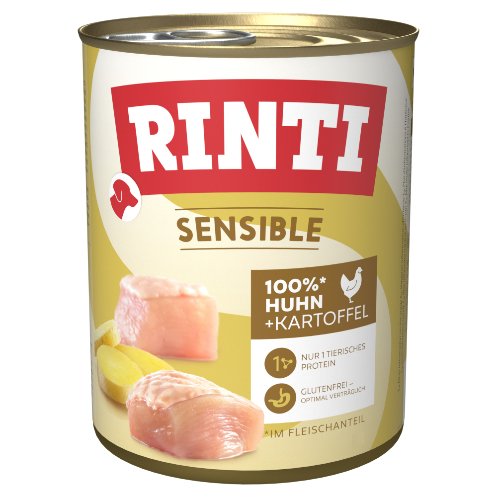 Megapakiet RINTI Sensible, 24 x 800 g - Kurczak z ziemniakami
