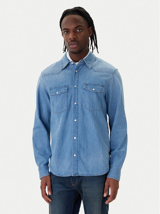 Tommy Jeans Koszula jeansowa Western DM0DM23029 Niebieski Regular Fit