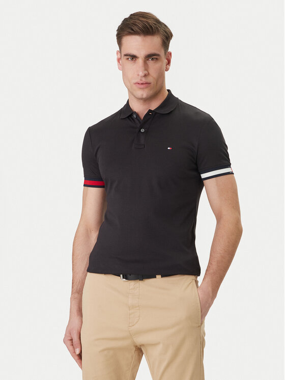 Tommy Hilfiger Polo MW0MW42743 Czarny Slim Fit
