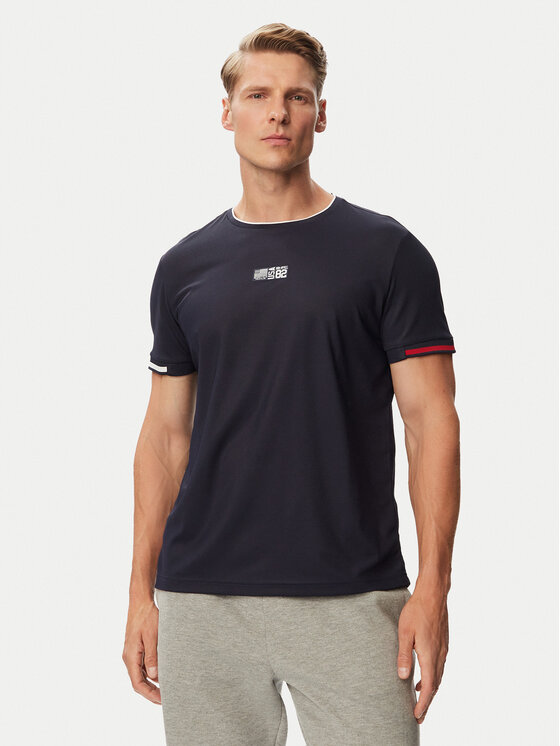 Beverly Hills Polo Club T-Shirt P-SS26M-TS0172 Granatowy Regular Fit