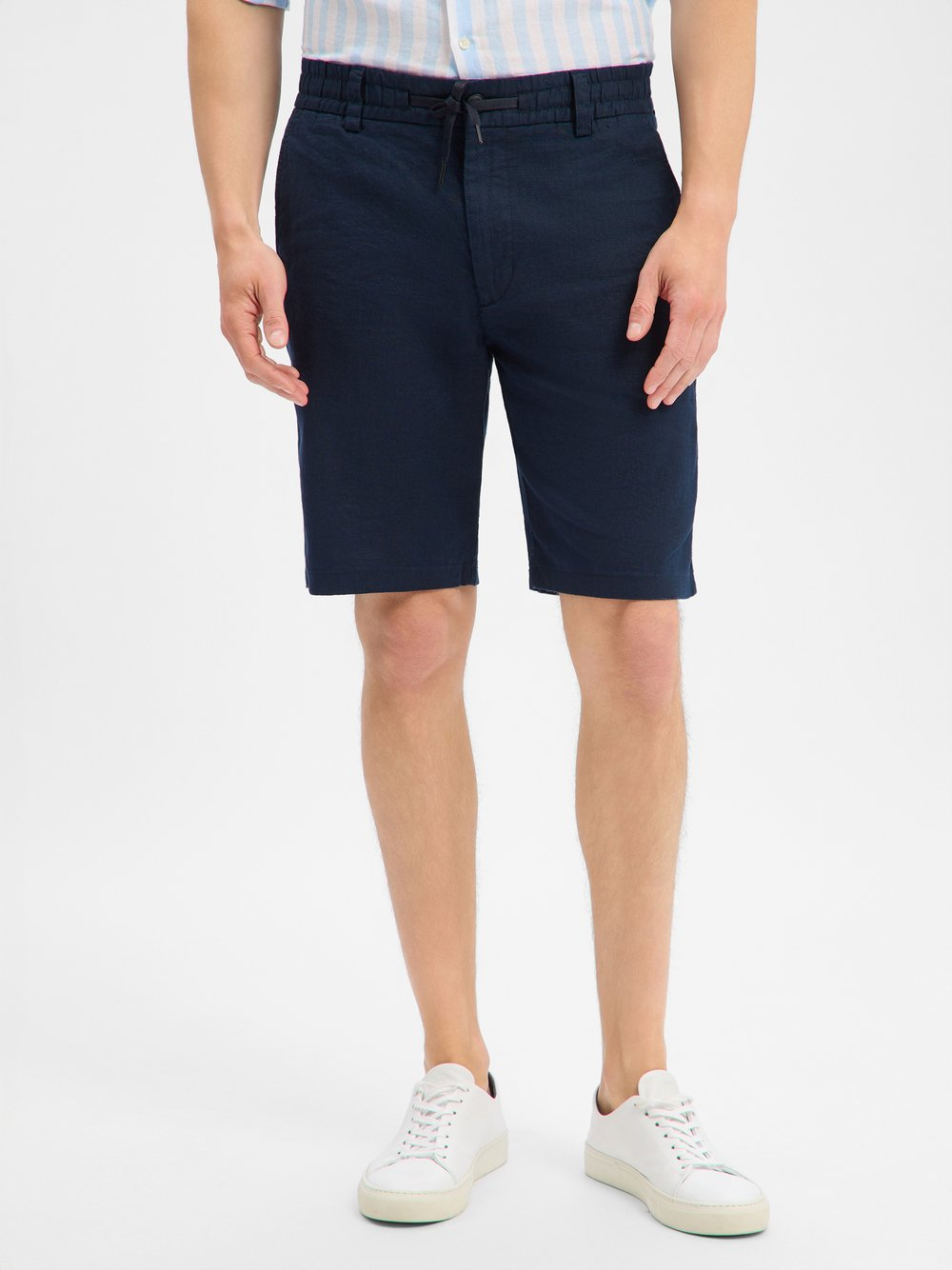 BOSS Orange Bermudy z zawartością lnu - Chino_Tapered_DS_3S Mężczyźni niebieski, 33