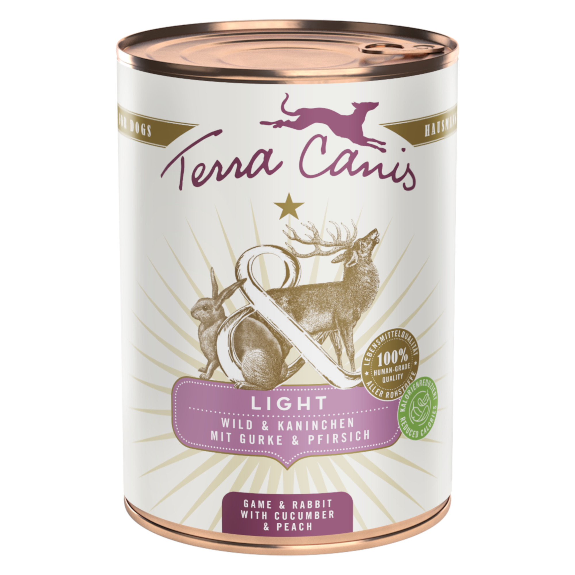 Korzystny pakiet Terra Canis Light, 12 x 400 g - Dziczyzna i królik z ogórkiem i brzoskwinią