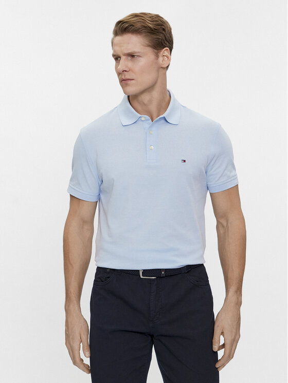 Tommy Hilfiger Polo 1985 MW0MW17771 Błękitny Slim Fit