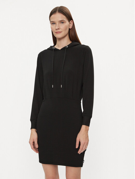 DKNY Sport Sukienka dzianinowa DP3D4832 Czarny Relaxed Fit