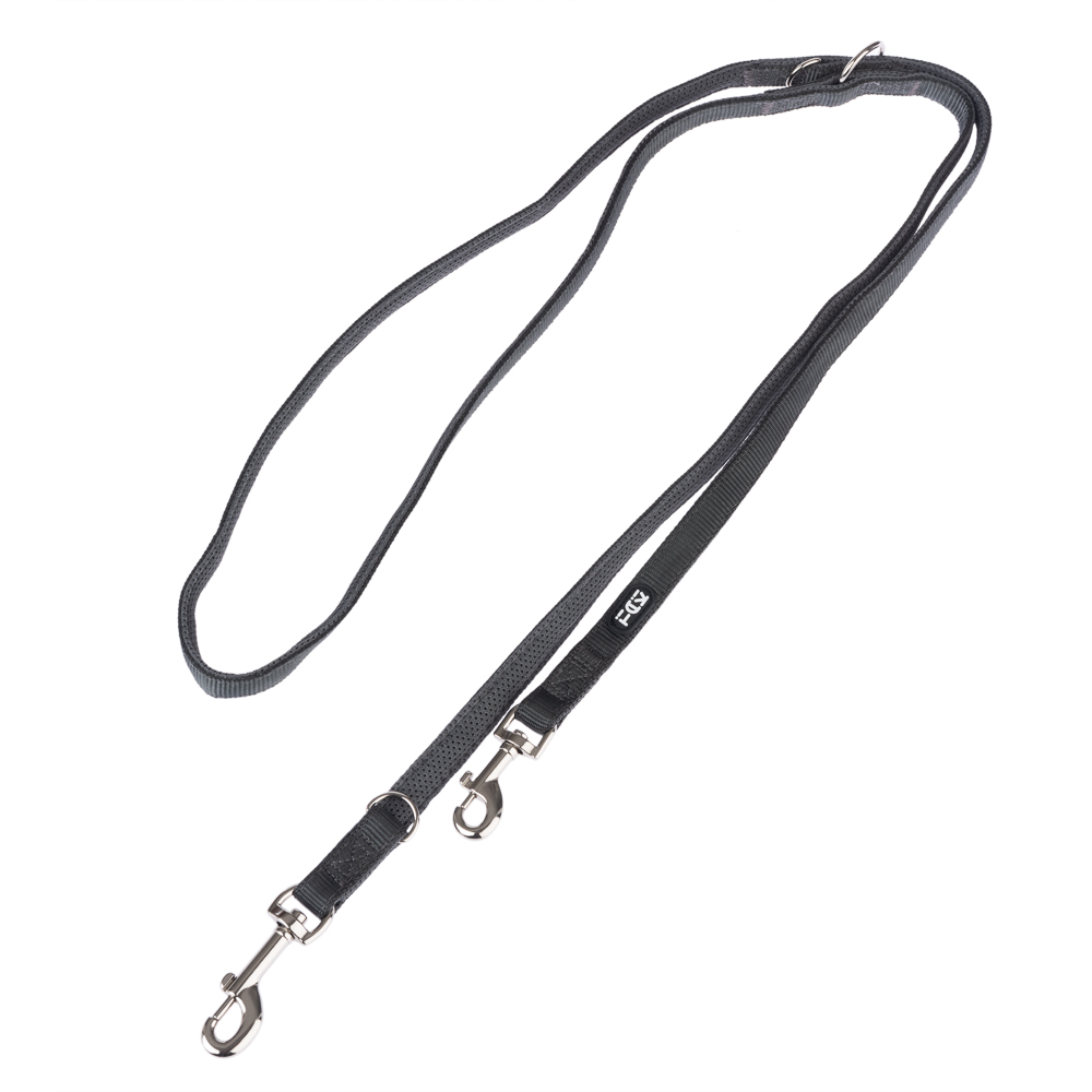 TIAKI, szelki Wave Vest, antracytowe - Pasująca smycz Mesh: dł. 200 cm, szer. 15 mm, antracytowa