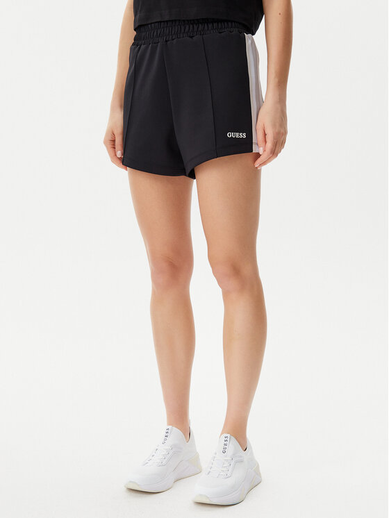 Guess Szorty sportowe V5GD14 KCRU2 Czarny Relaxed Fit