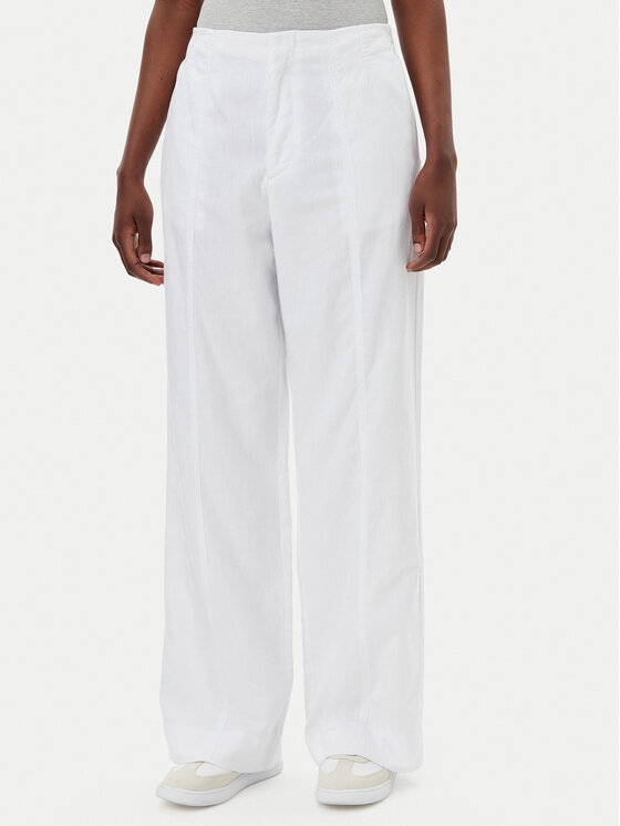 Calvin Klein Jeans Spodnie materiałowe J20J225340 Biały Relaxed Fit