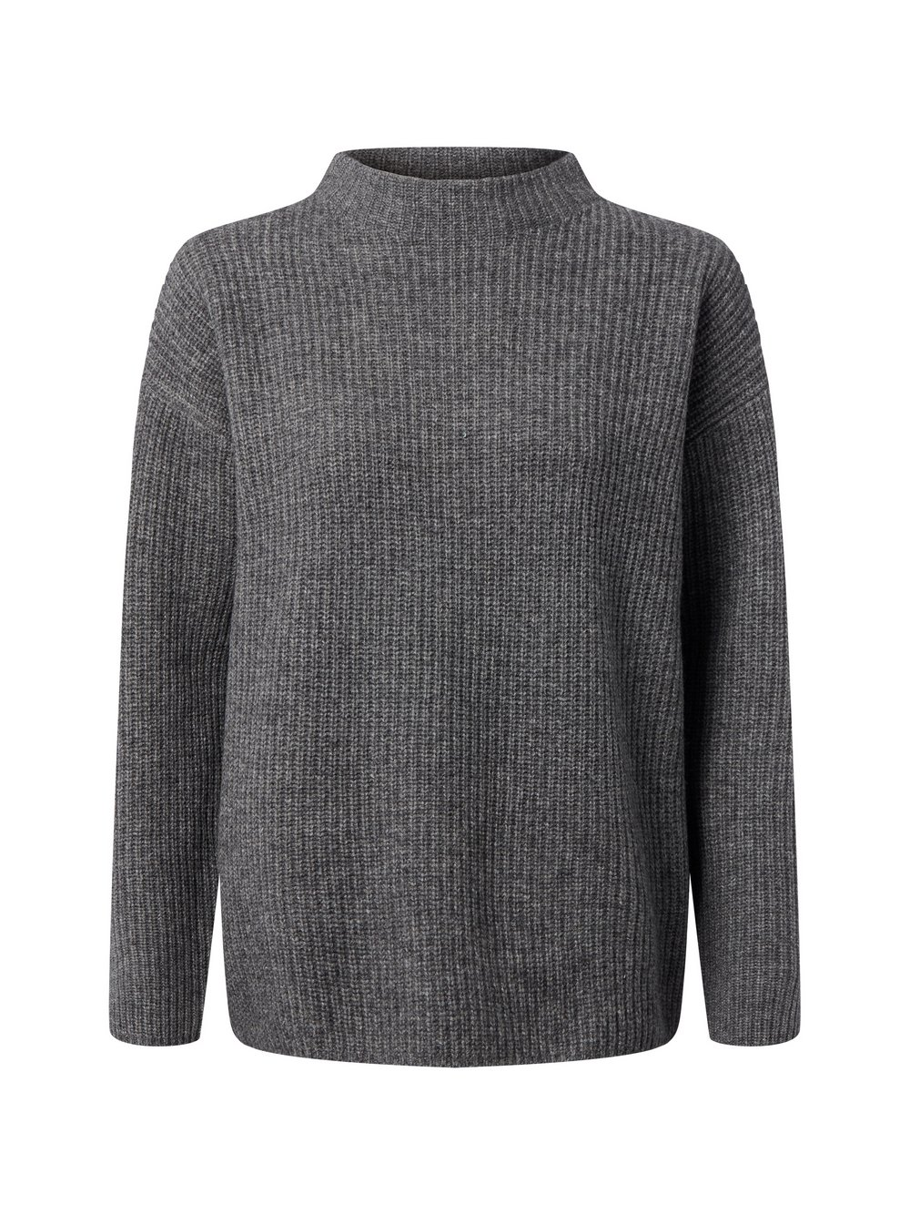 Marie Lund Sweter damski z dzianiny merino Kobiety Wełna merino szary, S