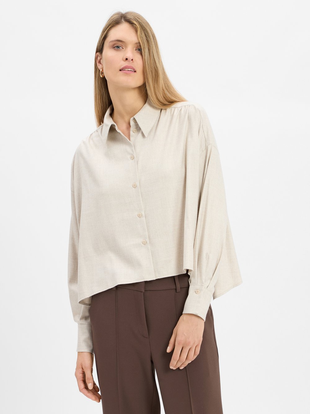 Drykorn Damska bluzka oversize - Flanna Kobiety beżowy, 36