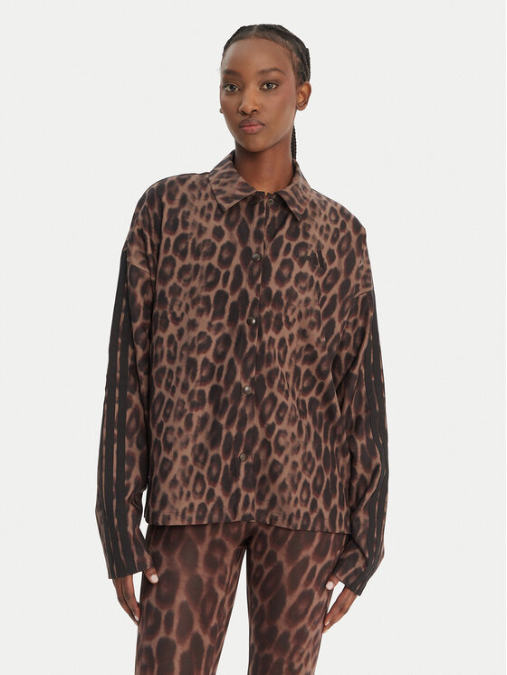 adidas Kurtka przejściowa Seasonal Essentials Leopard Print JZ0297 Brązowy Loose Fit