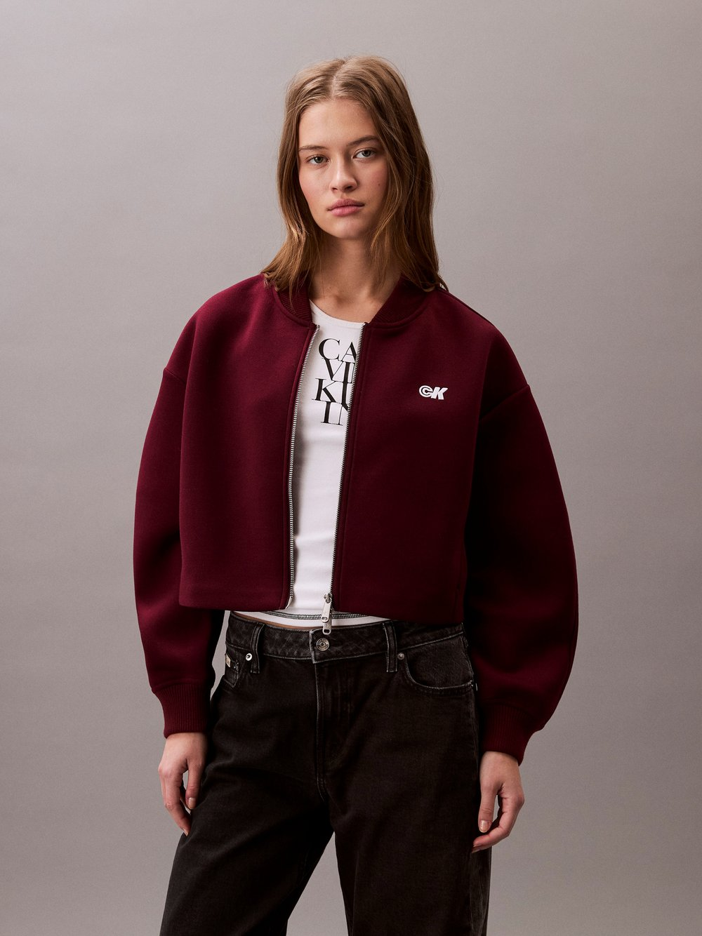Calvin Klein Jeans Damska kurtka dresowa Kobiety Sztuczne włókno czerwony, XS