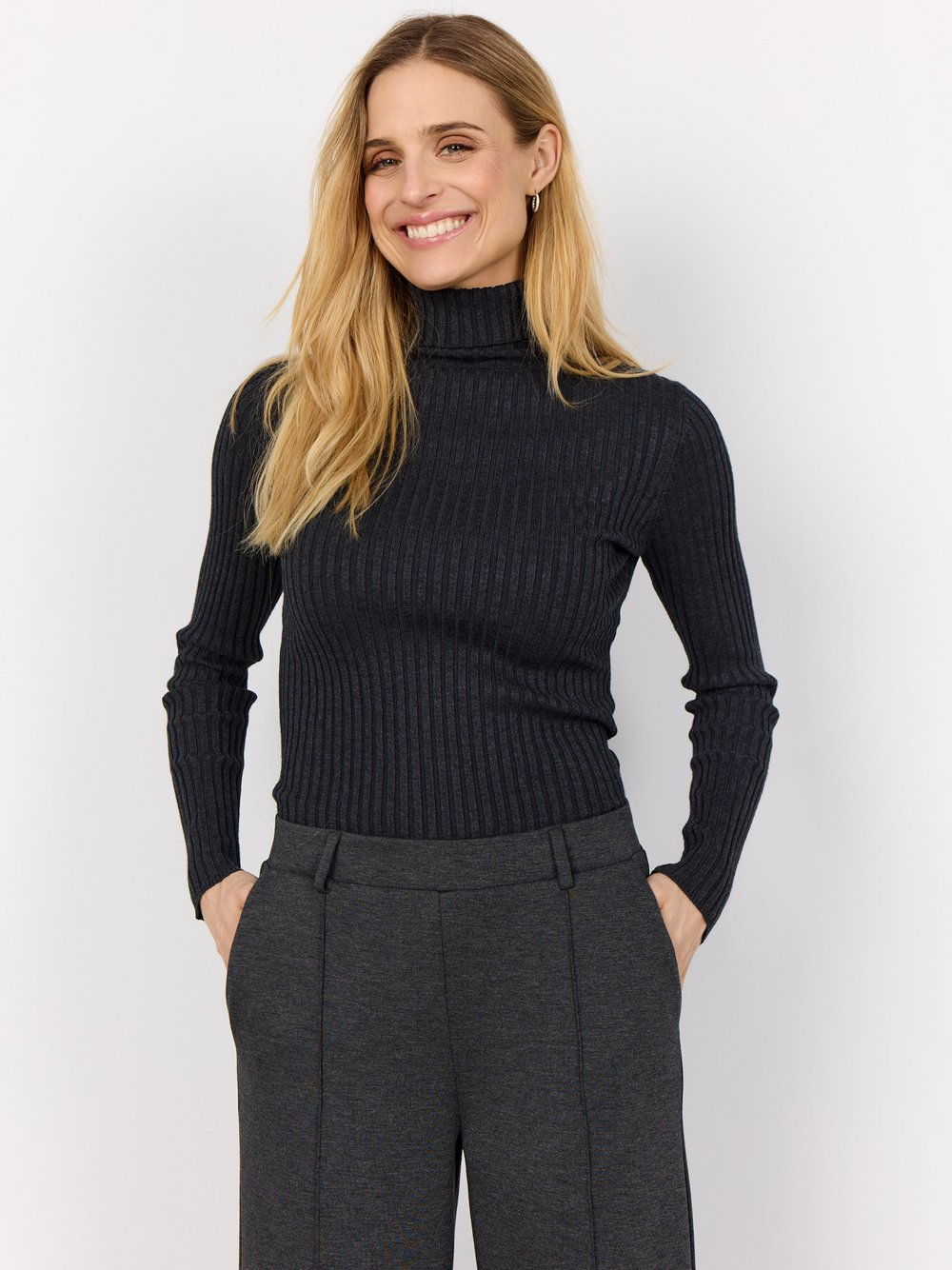 soyaconcept® Damski sweter z dzianiny - Dollie Kobiety wiskoza szary, XXL