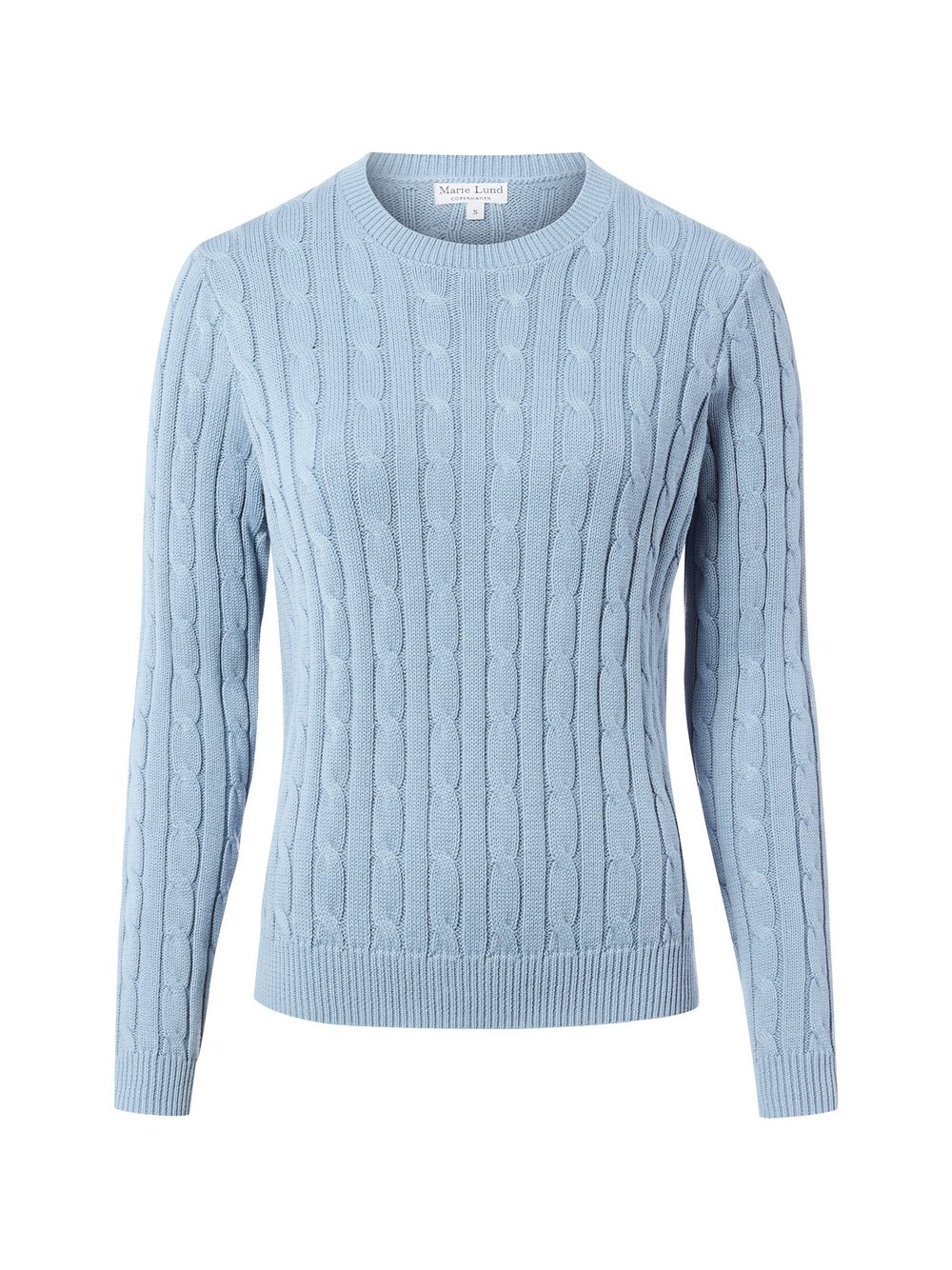 Marie Lund Damski sweter bawełniany Kobiety Bawełna niebieski jednolity, L