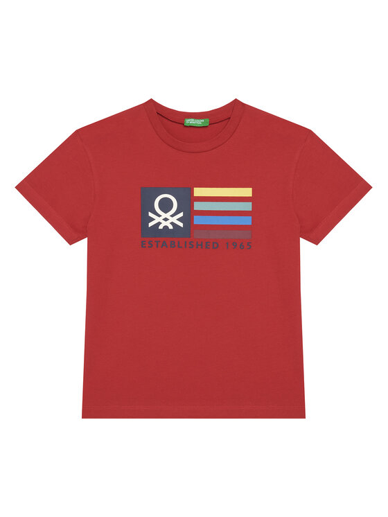 United Colors Of Benetton T-Shirt 3I1XC10Q4 Czerwony Regular Fit