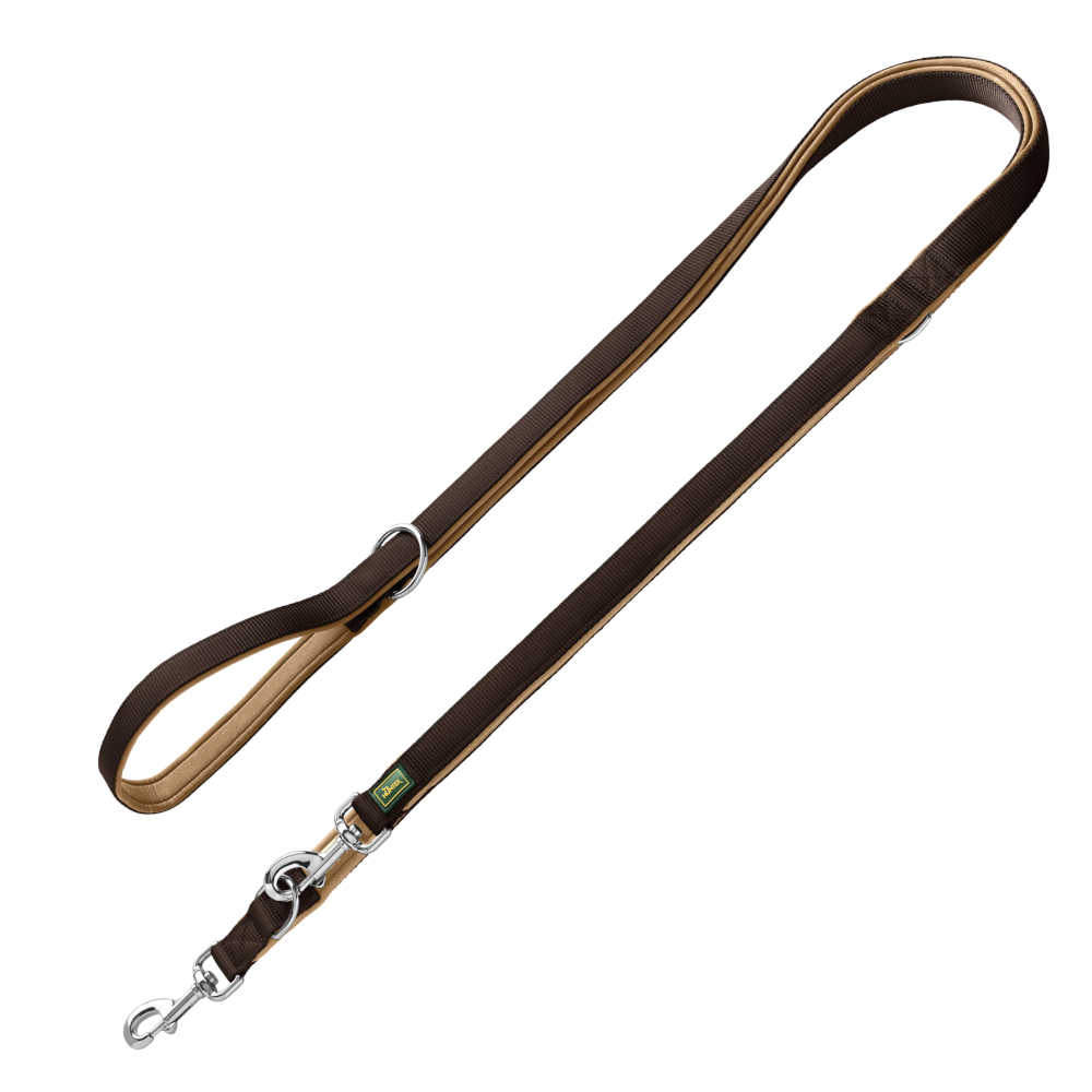 HUNTER neoprenowa smycz dla psa, brązowa/karmelowa - Dł. 200 cm, szer. 15 mm