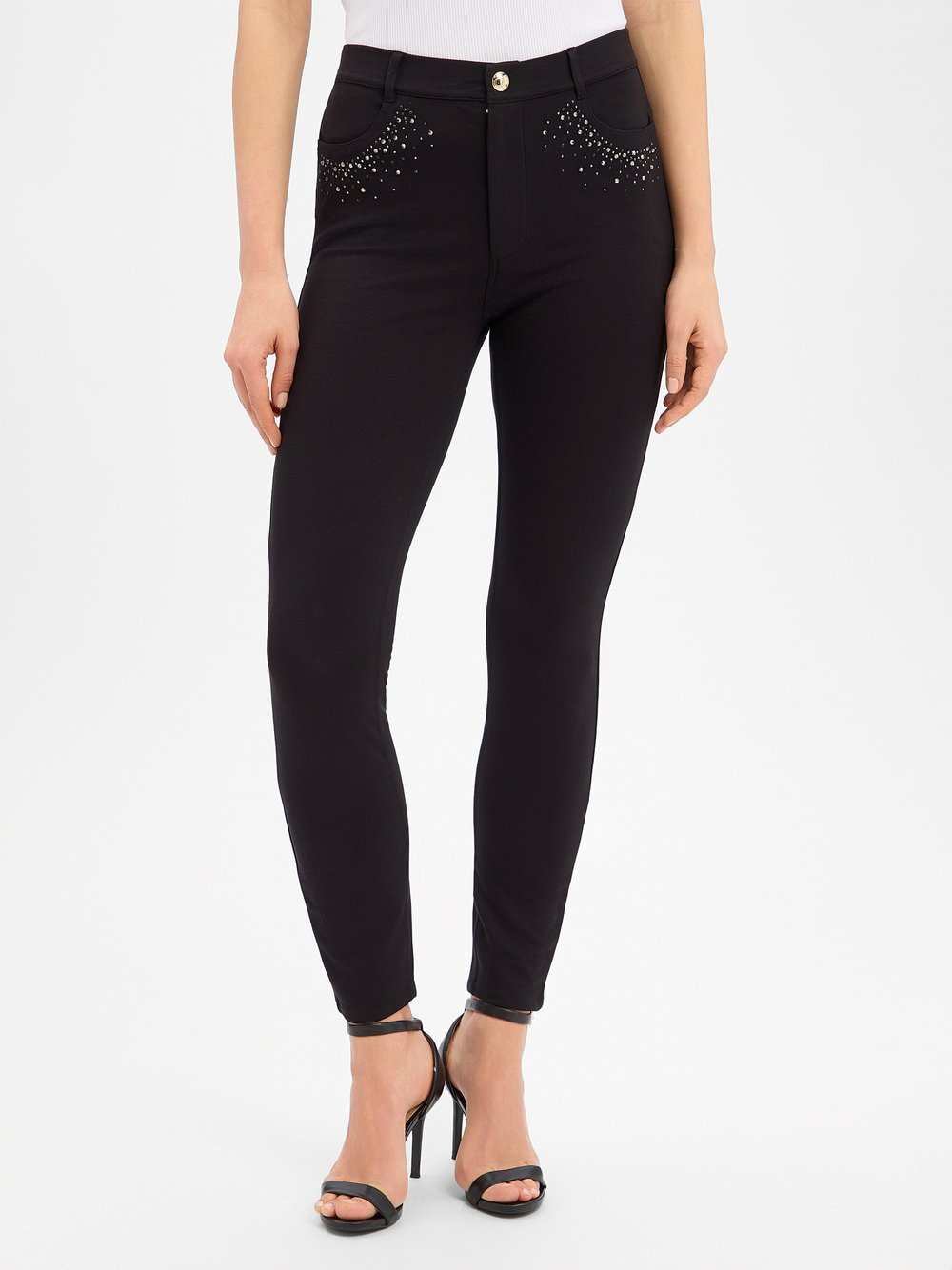 Liu Jo Collection Damskie spodnie z dżerseju Kobiety Dżersej czarny, XS