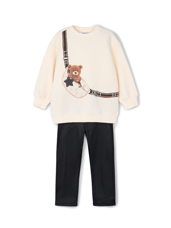 Mayoral Komplet bluza i legginsy 4727 Beżowy Regular Fit