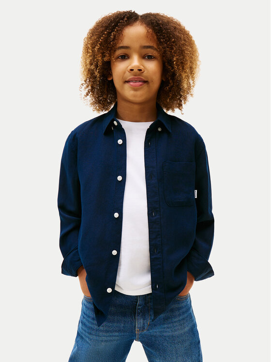 Tommy Hilfiger Koszula KB0KB09550 M Granatowy Relaxed Fit
