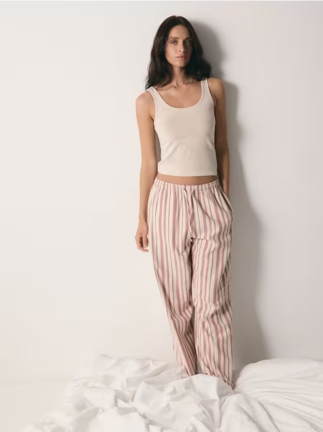 Reserved - Spodnie piżamowe - pastelowy róż