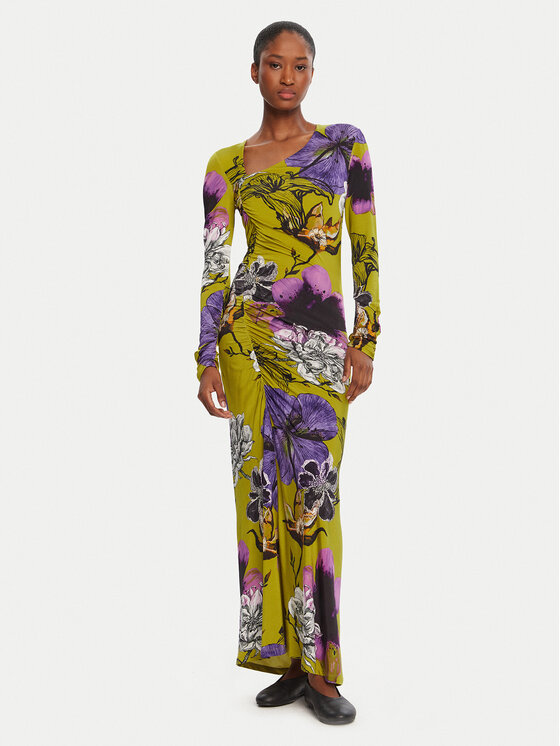 Desigual Sukienka codzienna Neckline Lacroix 25WWVK37 Zielony Slim Fit